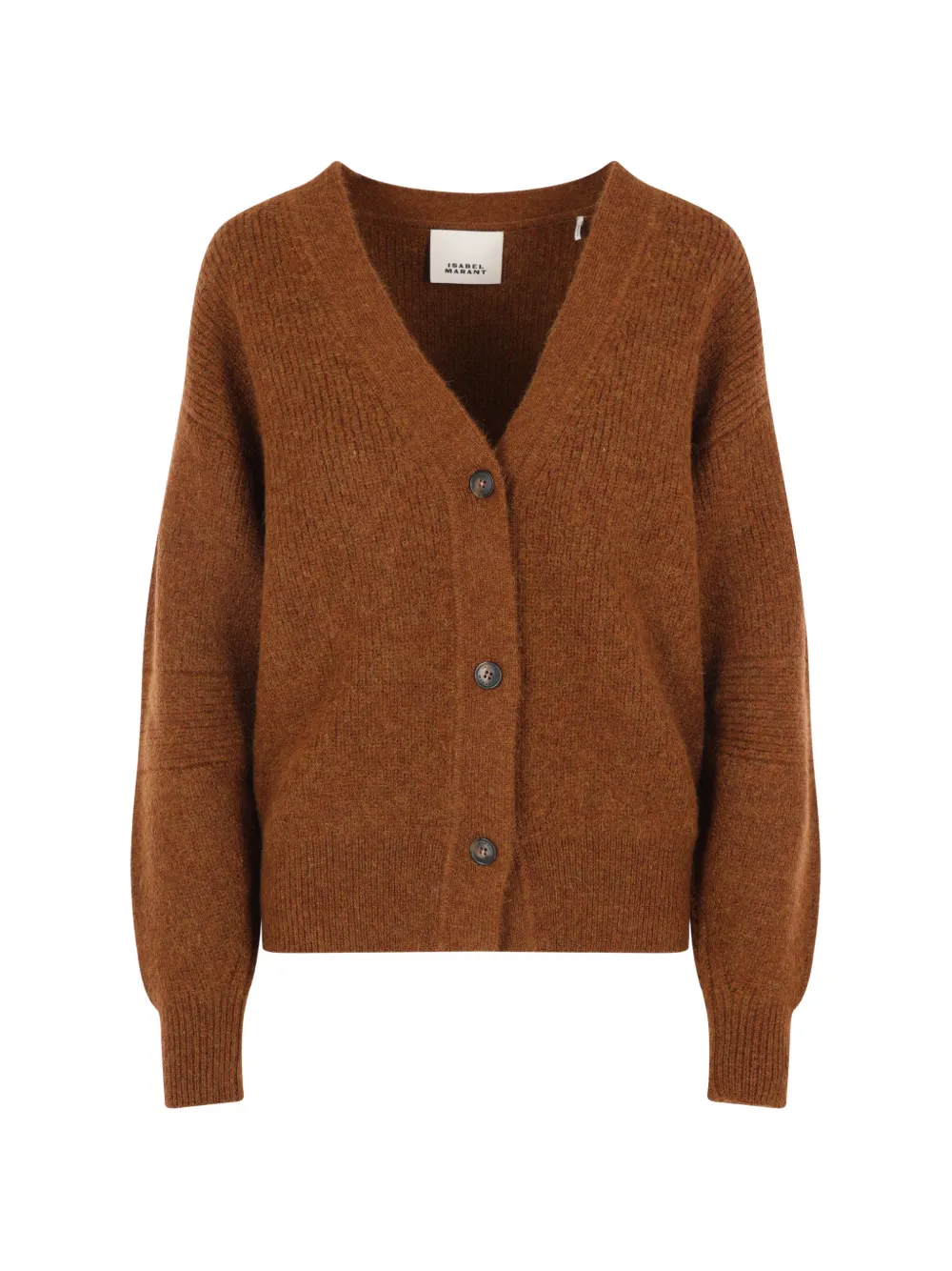 ISABEL MARANT V-neck ribbed cardigan - Marrone