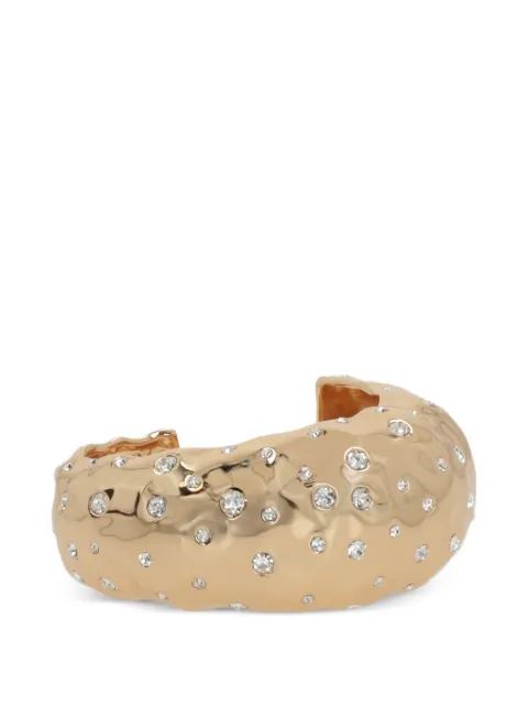 Self-Portrait hammered crystal-embellished cuff bracelet