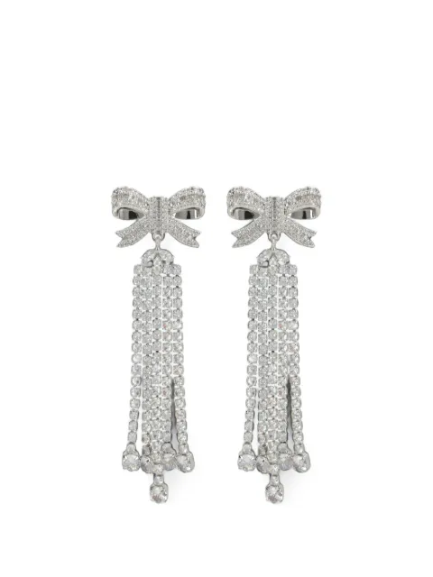 Self-Portrait pendientes con flecos de cristal y forma de lazo