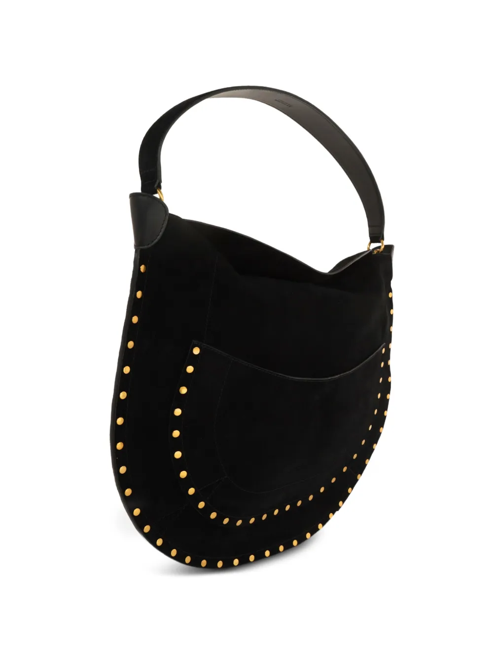 ISABEL MARANT stud-trim suede shoulder bag - Nero