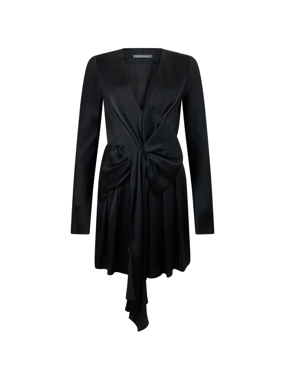 Alberta Ferretti knot-detail draped mini dress - Schwarz