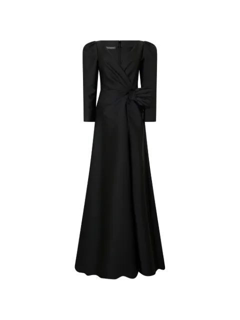 Alberta Ferretti bow-detail V-neck maxi dress