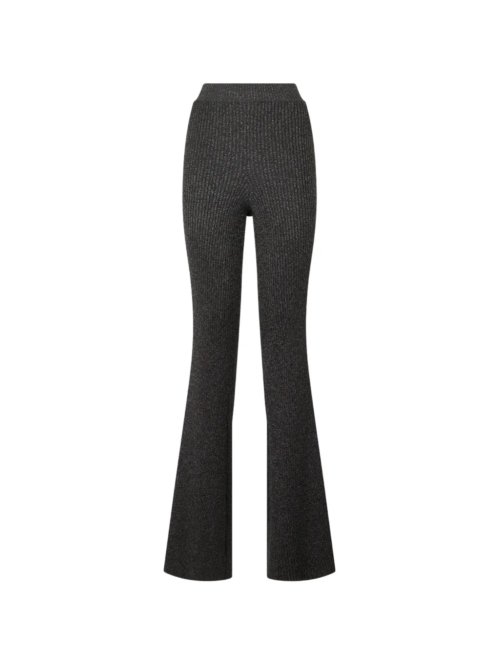 Alberta Ferretti ribbed-knit flared trousers - Grau