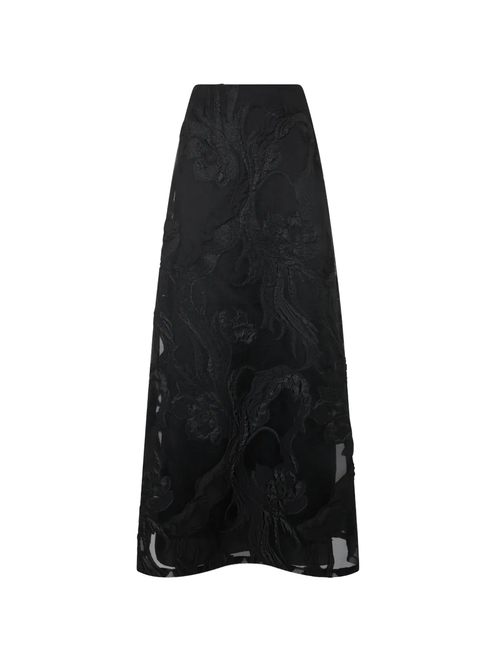 Alberta Ferretti floral-jacquard maxi skirt - Nero