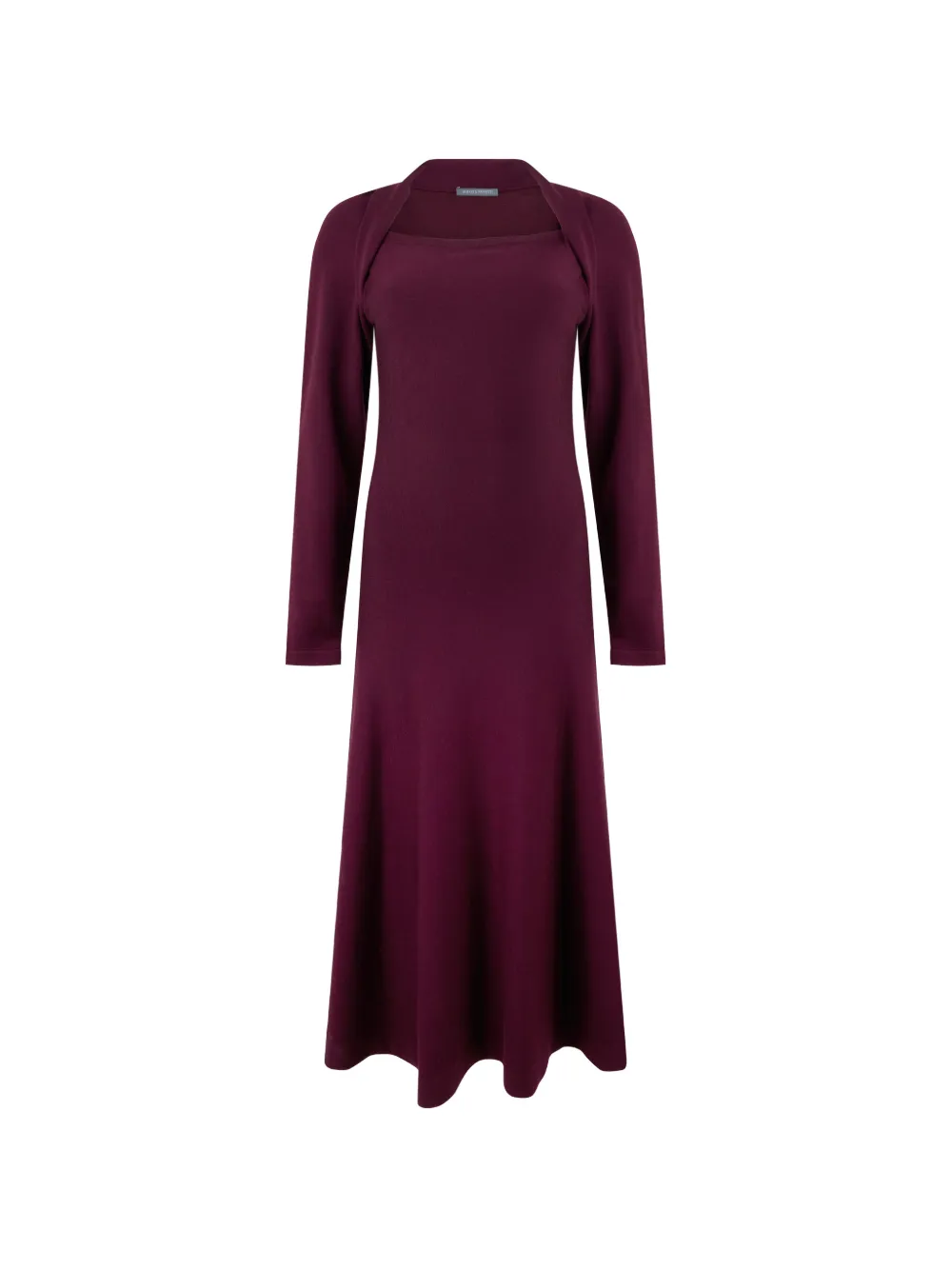 Alberta Ferretti long-sleeve wool midi dress Rood