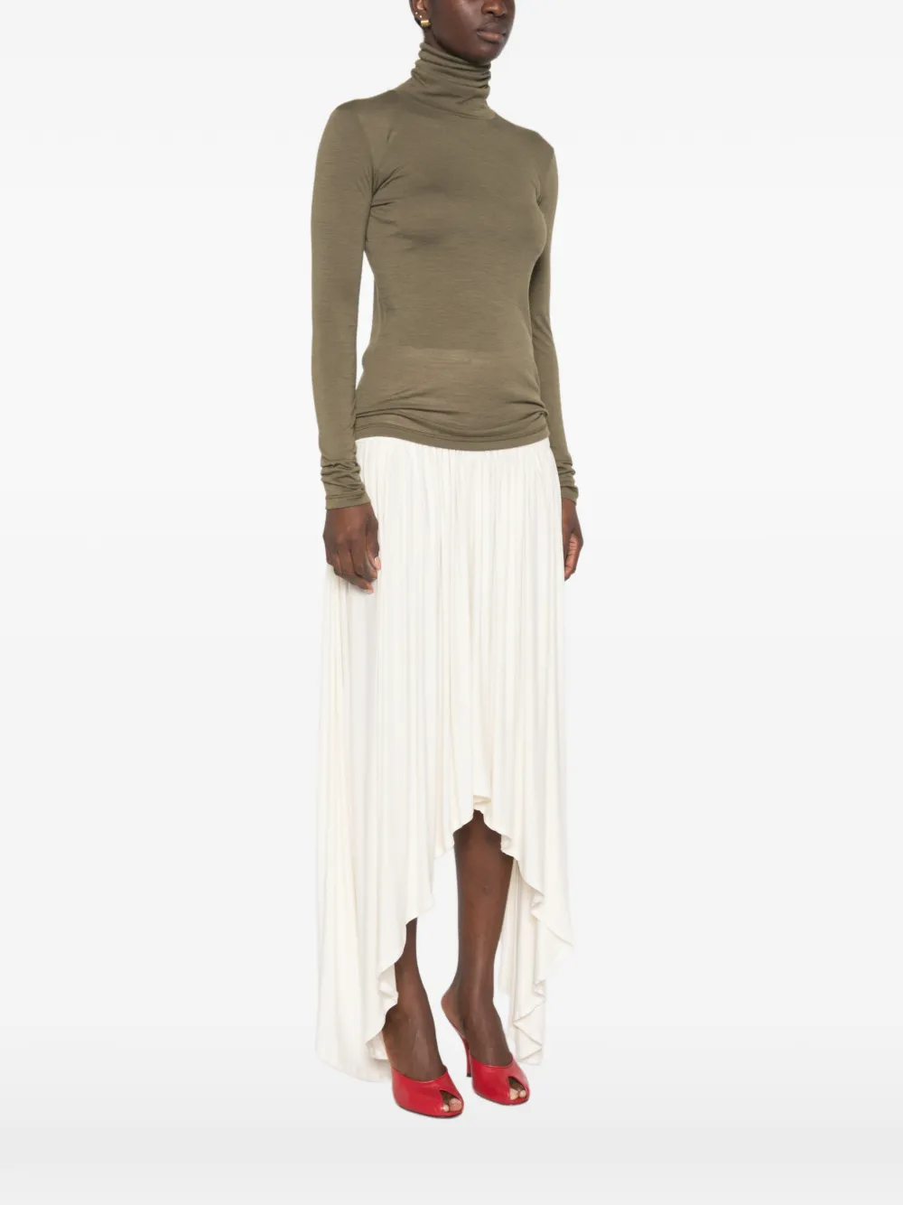 Jil Sander high-neck long-sleeve T-shirt Beige