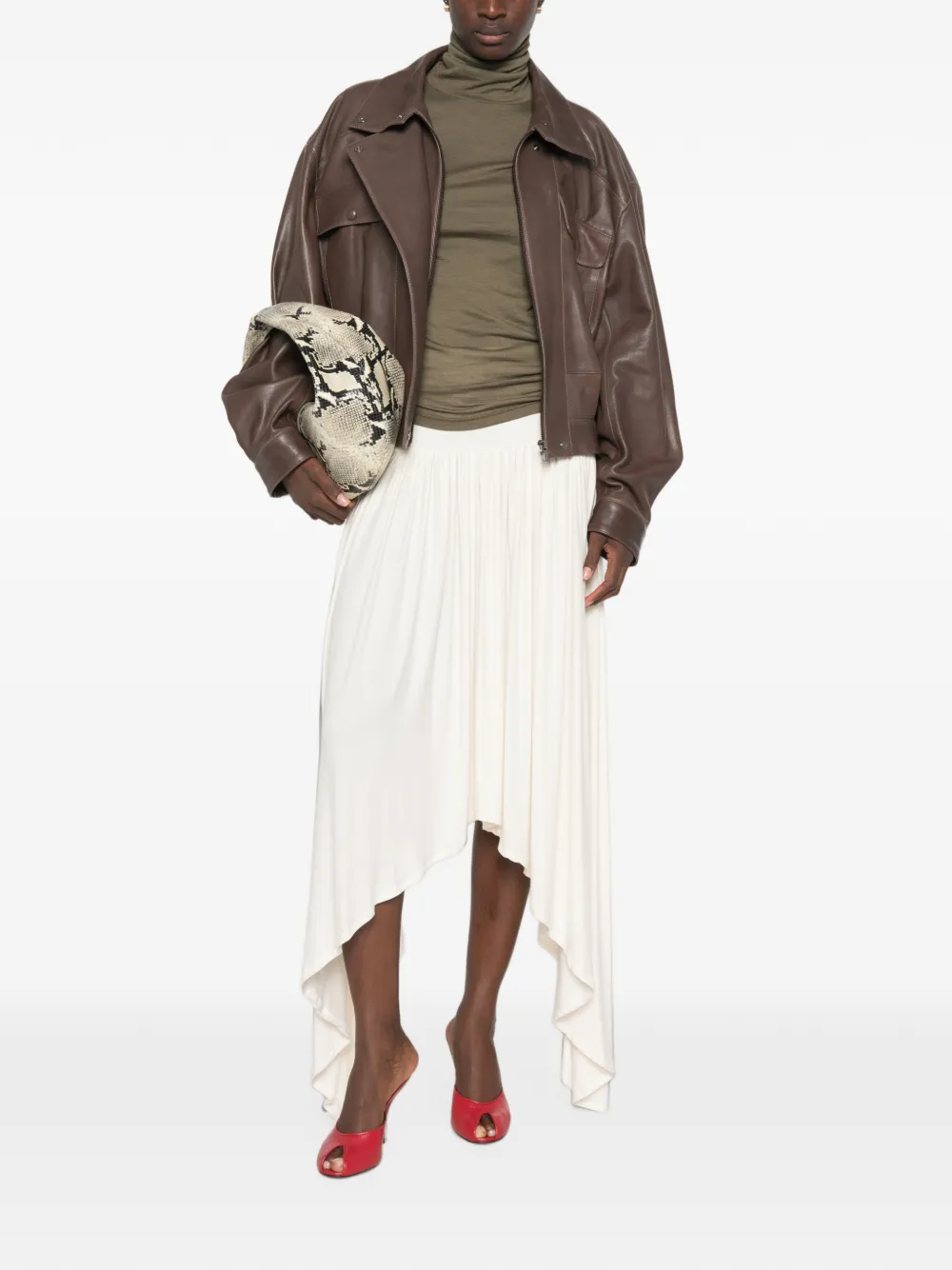 Jil Sander high-neck long-sleeve T-shirt Beige
