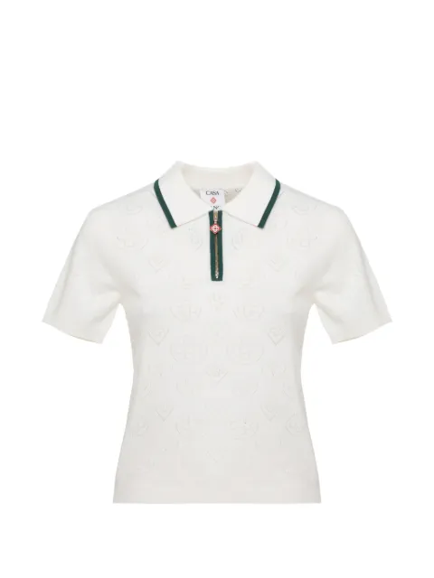 Casablanca logo-pointelle polo shirt