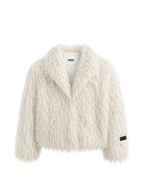 MSGM Kids chaqueta shaggy de pelo artificial