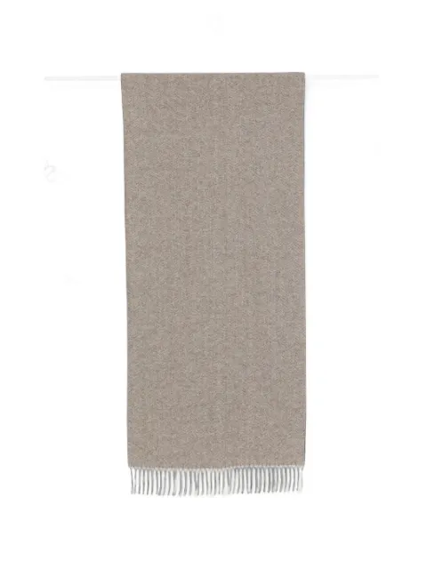 Gran Sasso herringbone-weave fringed scarf