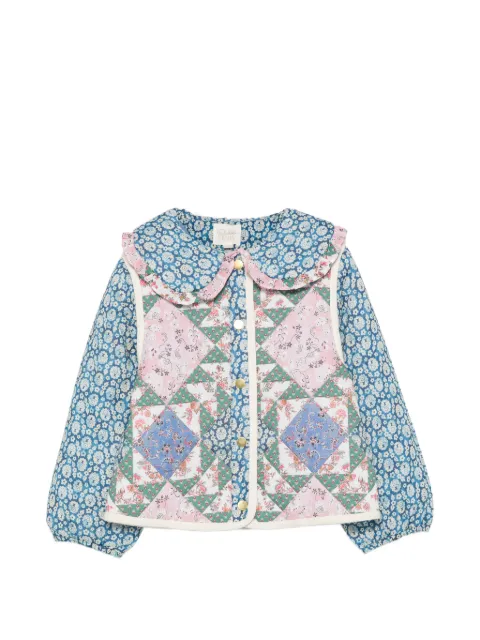 LOUISE MISHA KIDS floral-patchwork quilted jacket