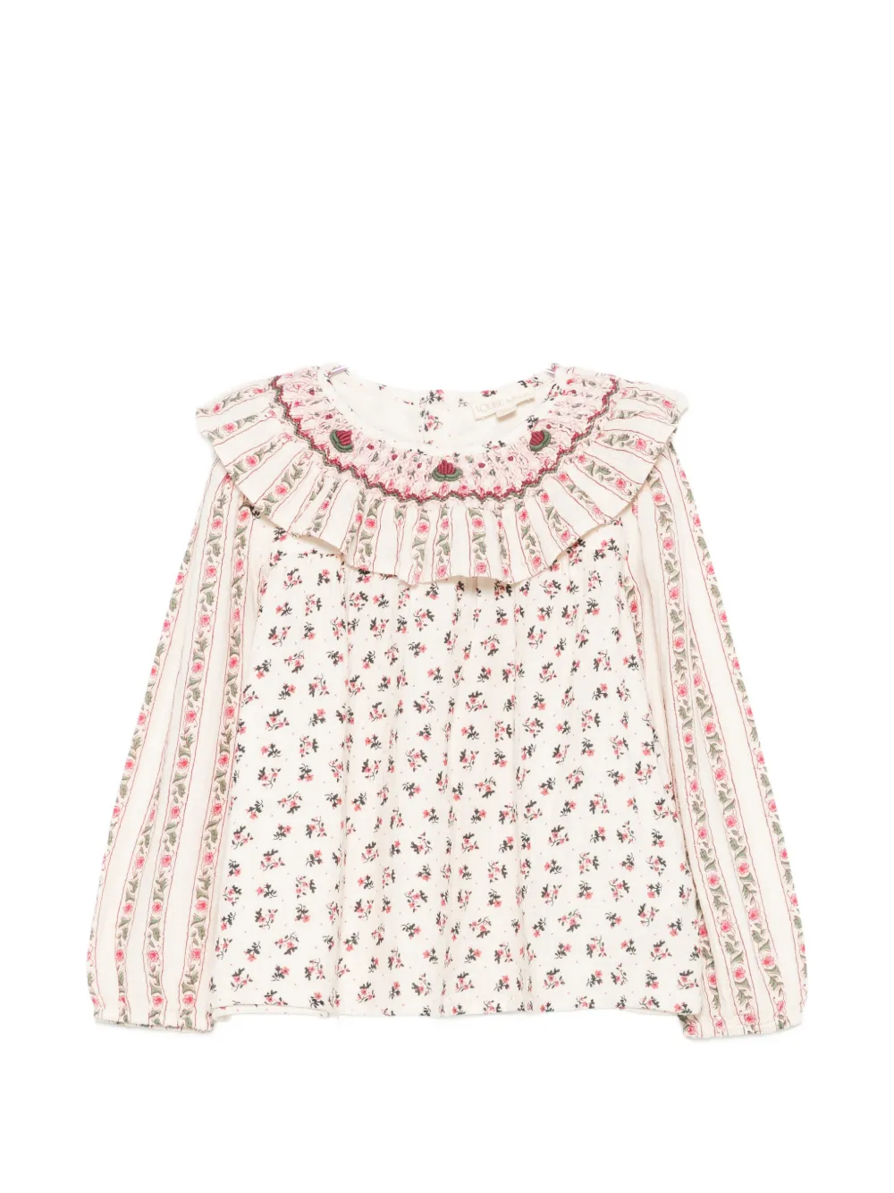 LOUISE MISHA KIDS floral-print ruffled blouse - Toni neutri