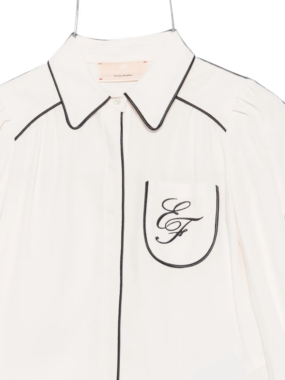 Elisabetta Franchi La Mia Bambina Shirt met geborduurde logo en afwerking Beige