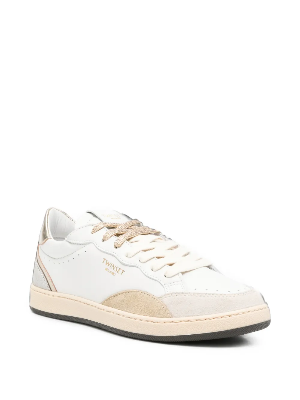 TWINSET metallic-effect panelled sneakers Wit