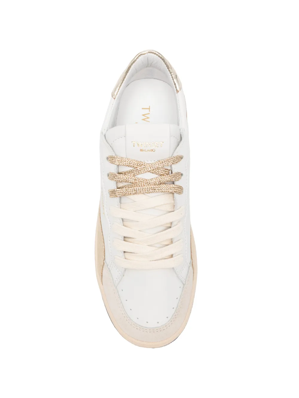 TWINSET metallic-effect panelled sneakers Wit