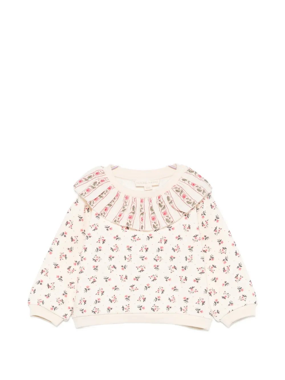LOUISE MISHA KIDS floral-print ruffled-collar sweatshirt - Toni neutri
