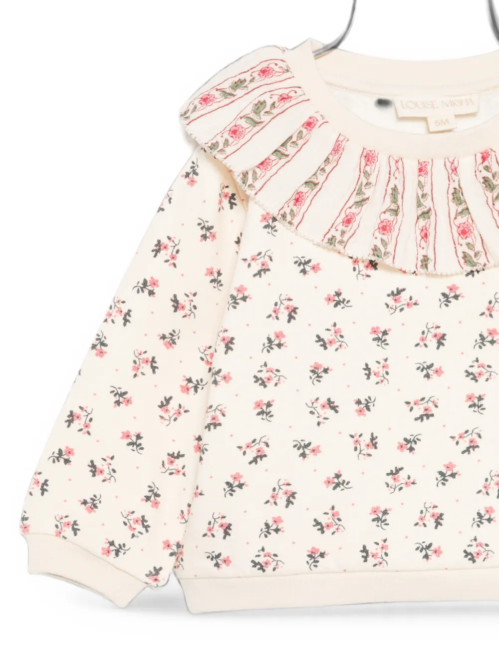 LOUISE MISHA KIDS Sweater met ruches en bloemen-print Beige
