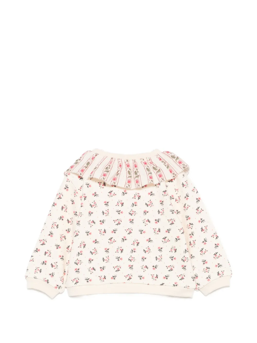LOUISE MISHA KIDS Sweater met ruches en bloemen-print Beige