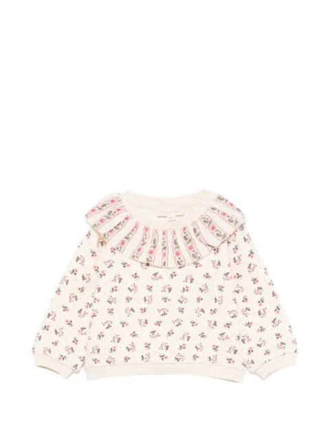 LOUISE MISHA KIDS floral-print ruffled-collar sweatshirt