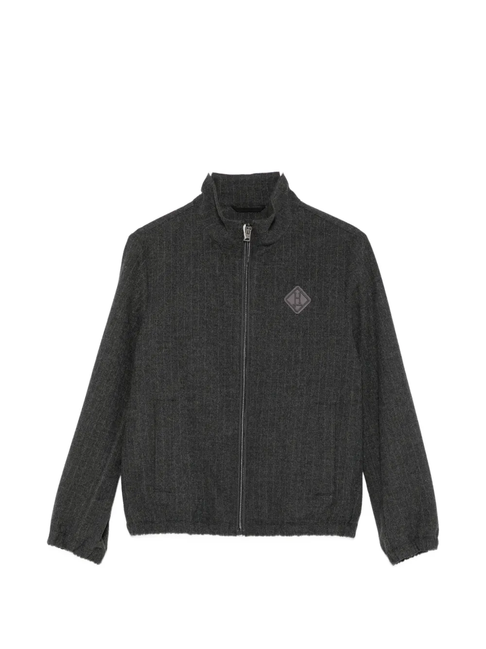 Herno Kids pinstripe-pattern logo-patch jacket | gris | Image 1