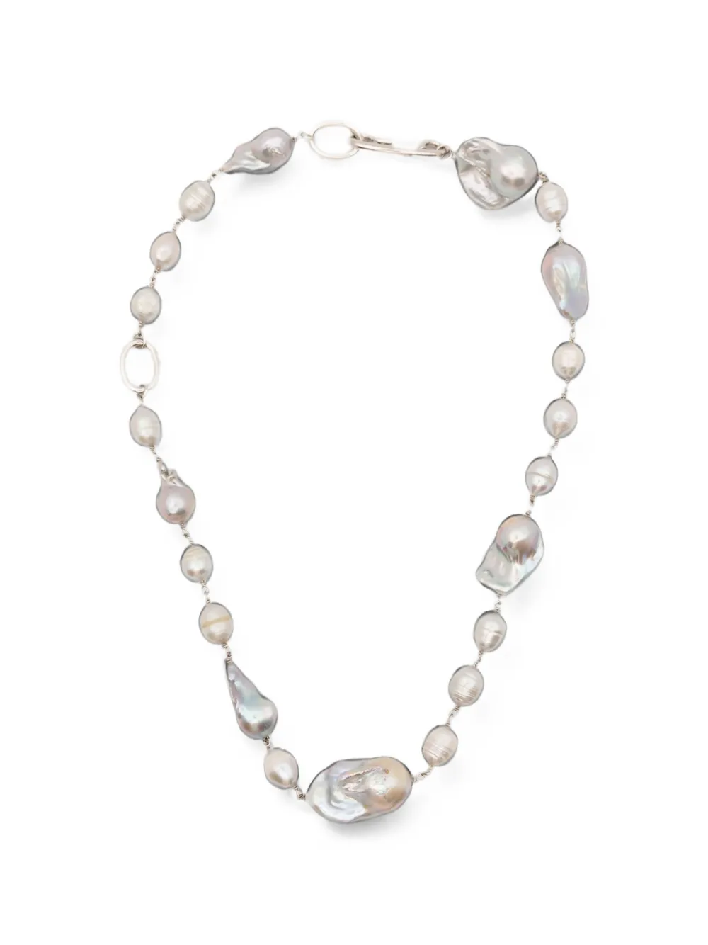 Jil Sander Grainy baroque-pearl necklace - Silber