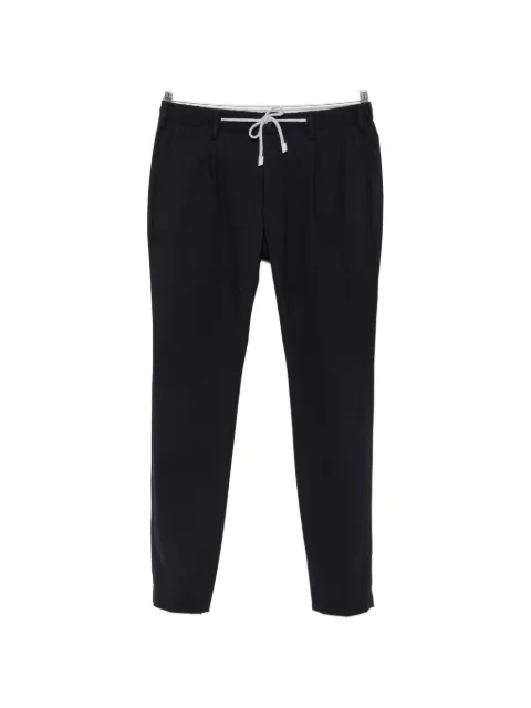 Eleventy drawstring-waist pleated trousers
