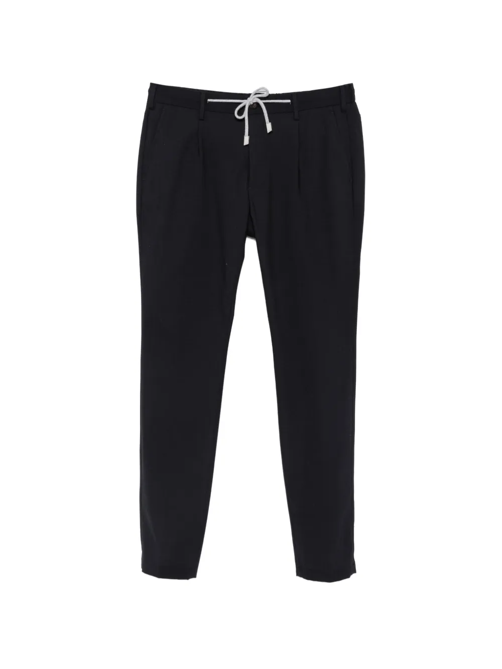 Eleventy drawstring-waist pleated trousers Zwart