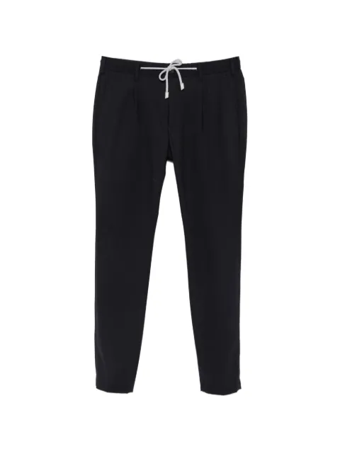 Eleventy drawstring-waist pleated trousers