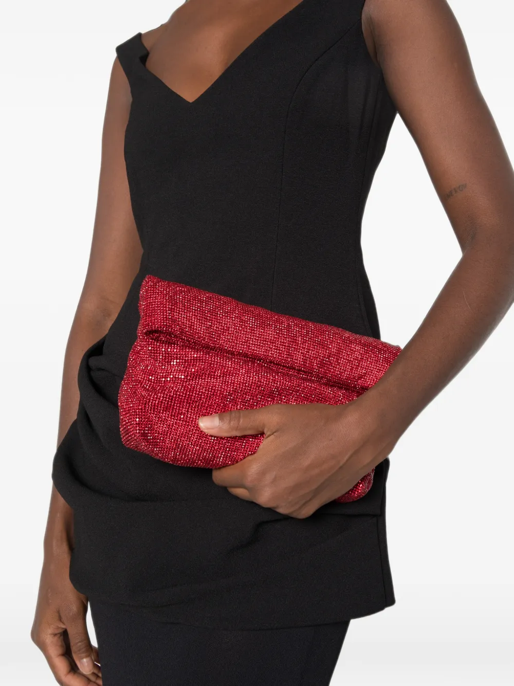 TWENTY FOURHAITCH Kleine Varadero clutch verfraaid met kristallen Rood