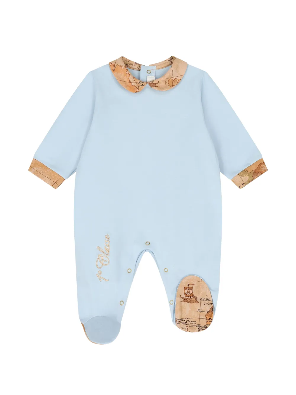 Alviero Martini Kids Drie rompers met kaartprint Blauw