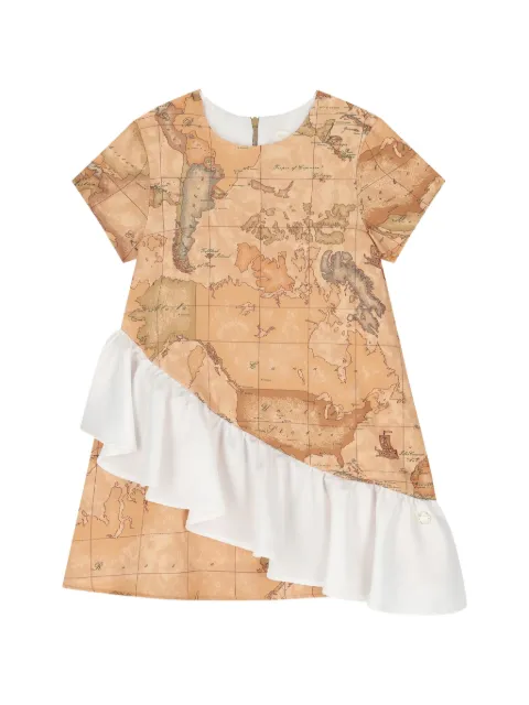 Alviero Martini Kids Geo Map ruffled dress