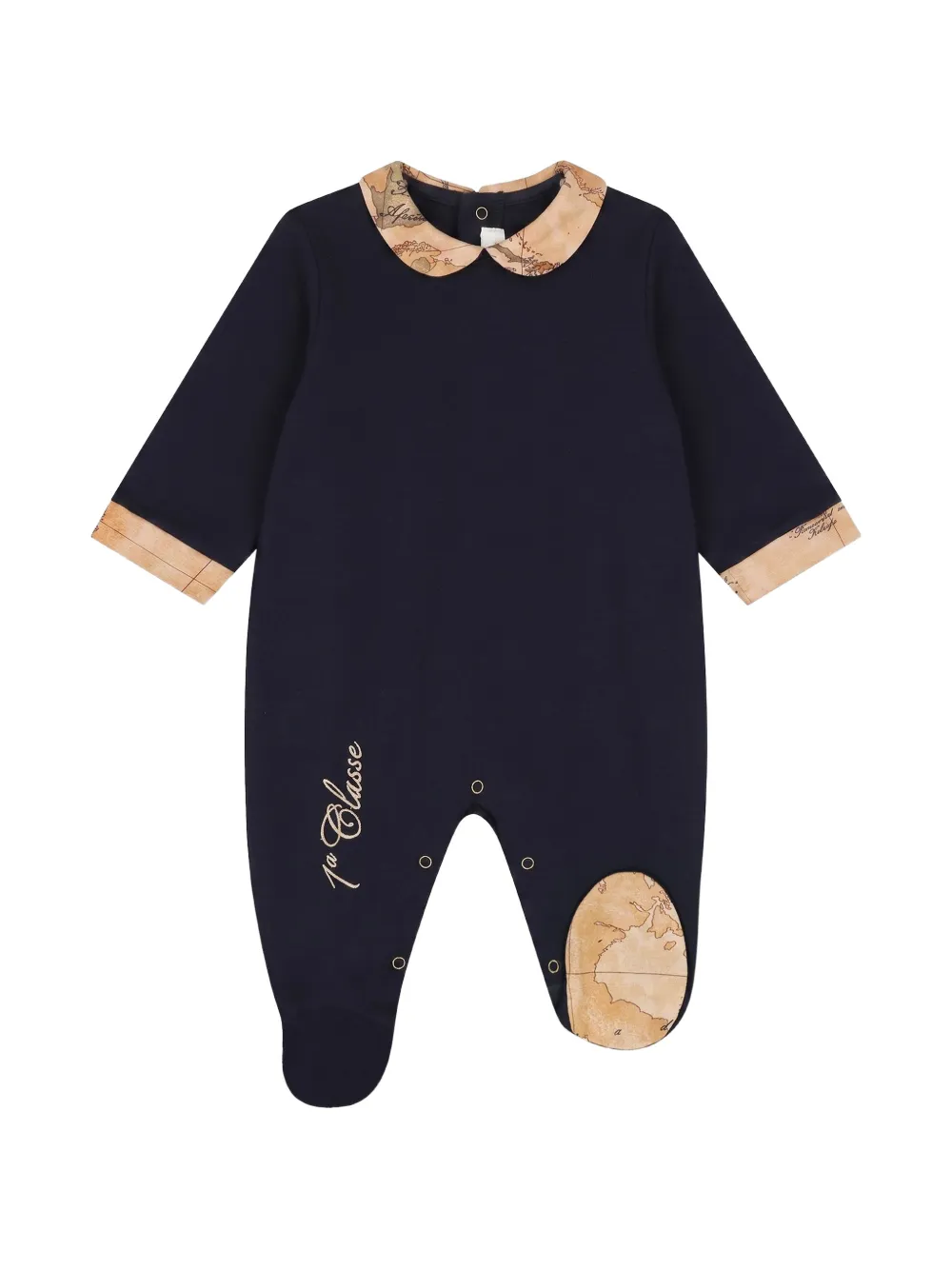 Alviero Martini Kids Drie rompers met kaartprint Blauw