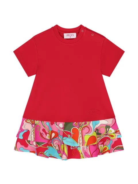 PUCCI Junior Orchidee-print ruffled dress