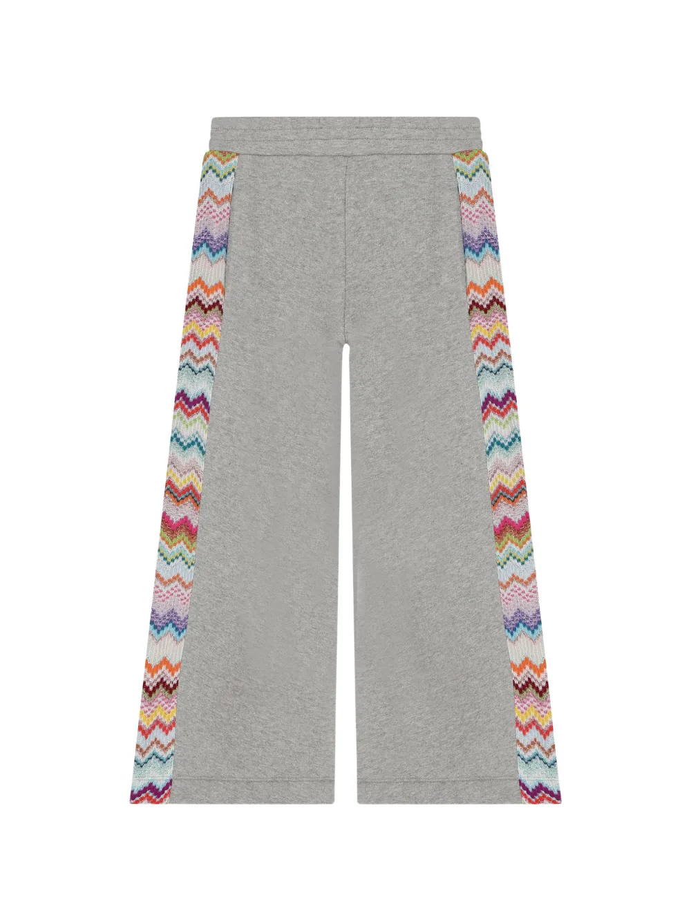 Missoni Kids Gebreide broek met zijstreep en zigzag-patroon Grijs