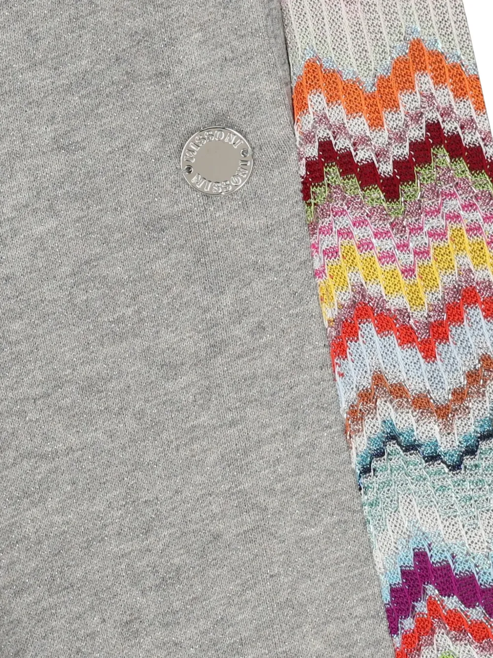 Missoni Kids Gebreide broek met zijstreep en zigzag-patroon Grijs