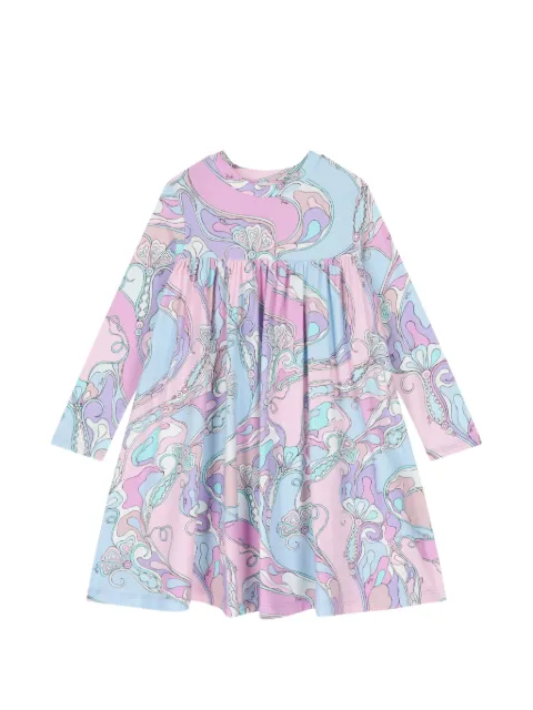 PUCCI Junior Vivara-print flared dress