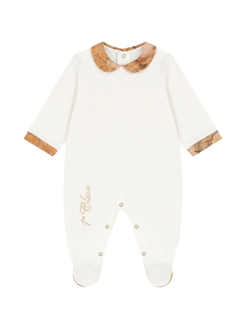 Alviero Martini Kids Drie rompers met kaartprint Wit