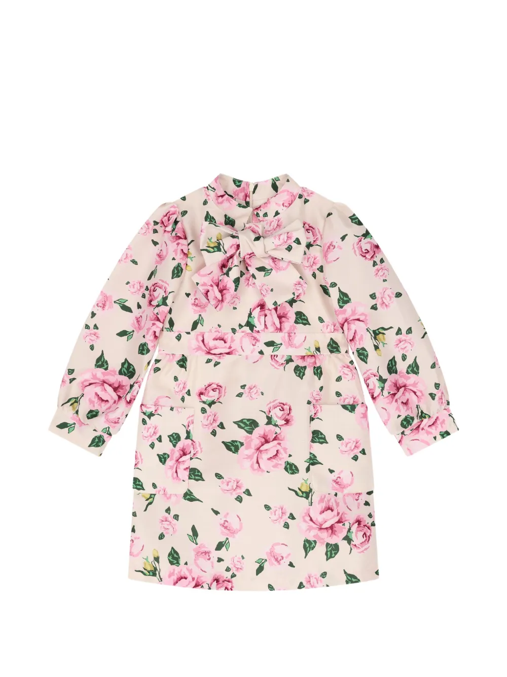 MAMA LUMA KIDS robe fleurie à détail de nœud - Tons neutres MAMA LUMA KIDS robe fleurie à détail de nœud - Tons neutres