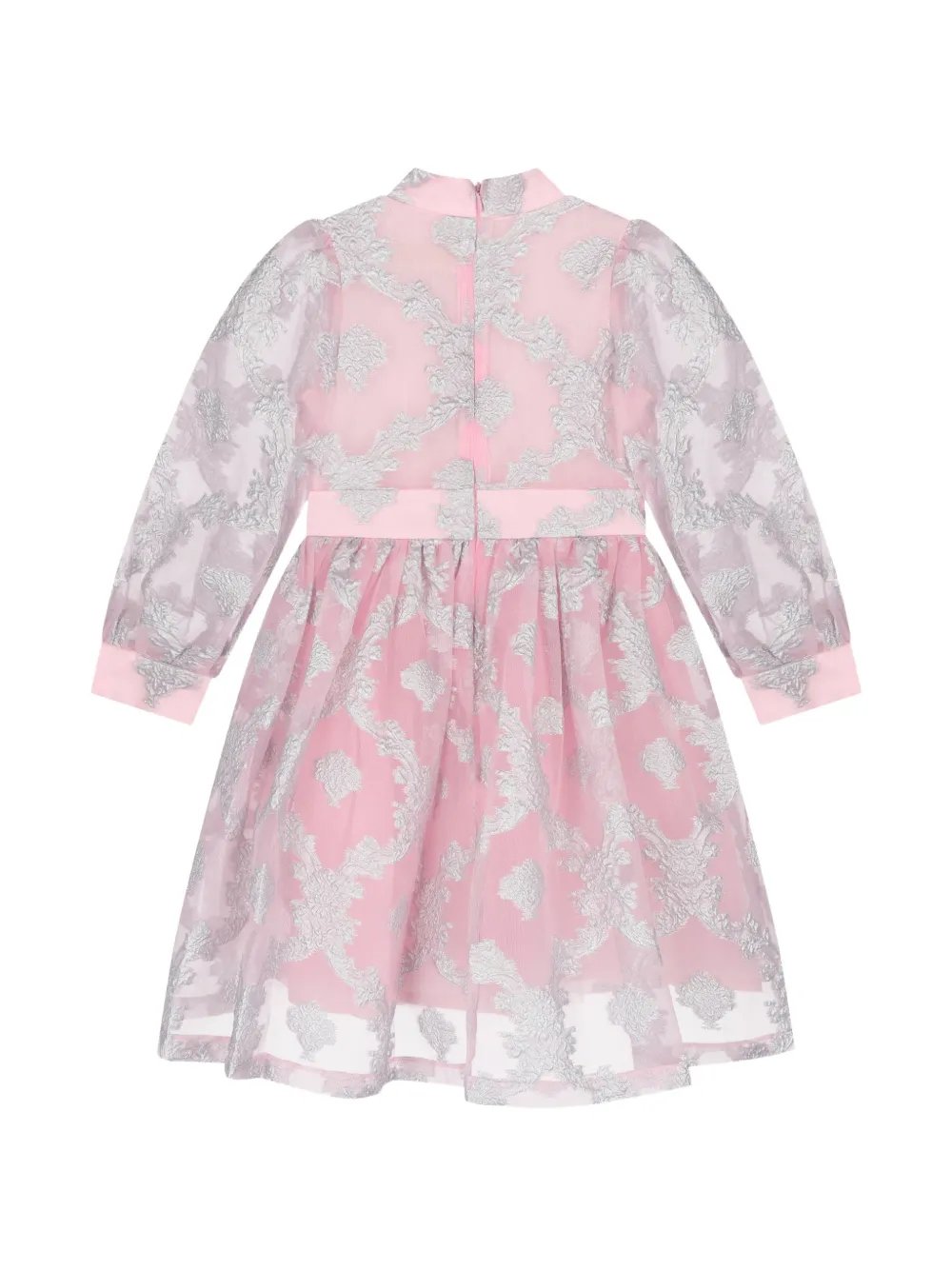 MAMA LUMA KIDS Jurk met brokaat-patroon en strikdetail Roze