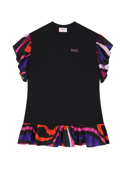 PUCCI Junior Vortice-print ruffled dress
