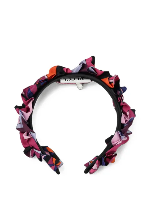 PUCCI Junior diadema con volantes y estampado Iride