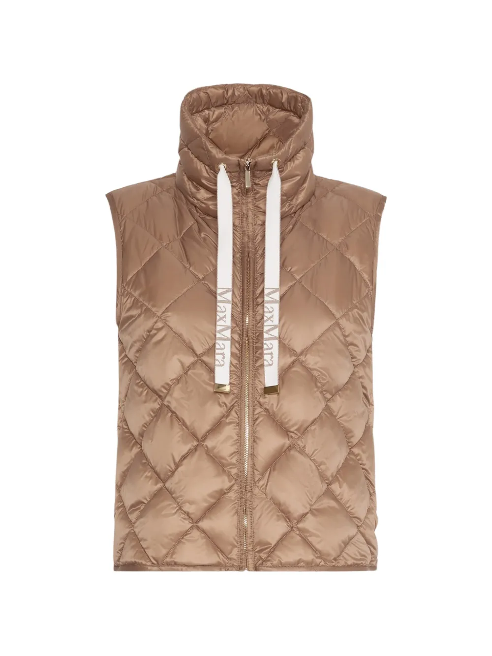 Max Mara quilted drawstring gilet - Marrone