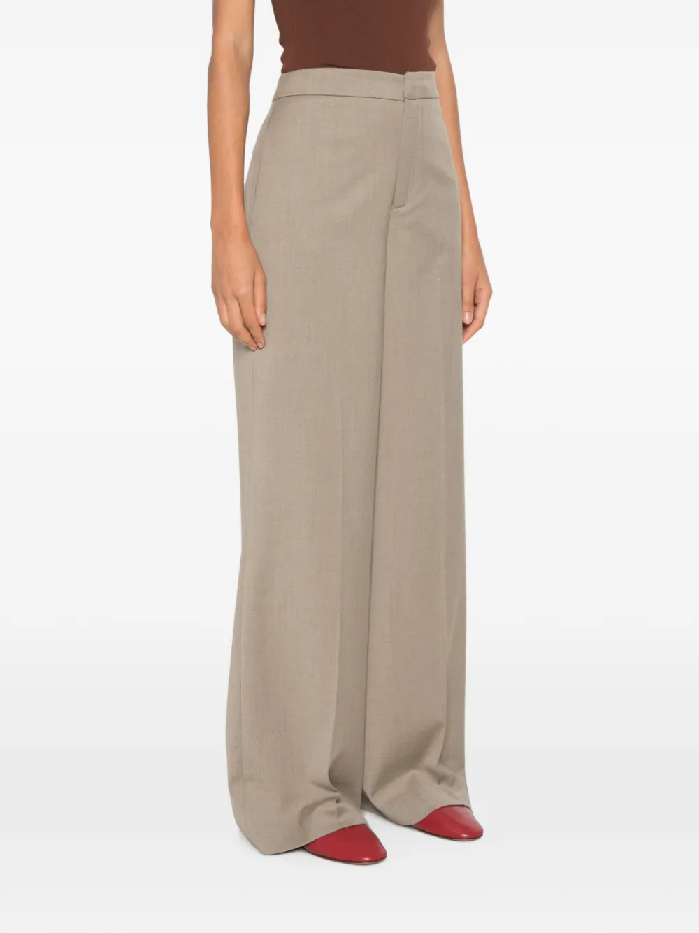 TWINSET Broek met wijde pijpen Beige