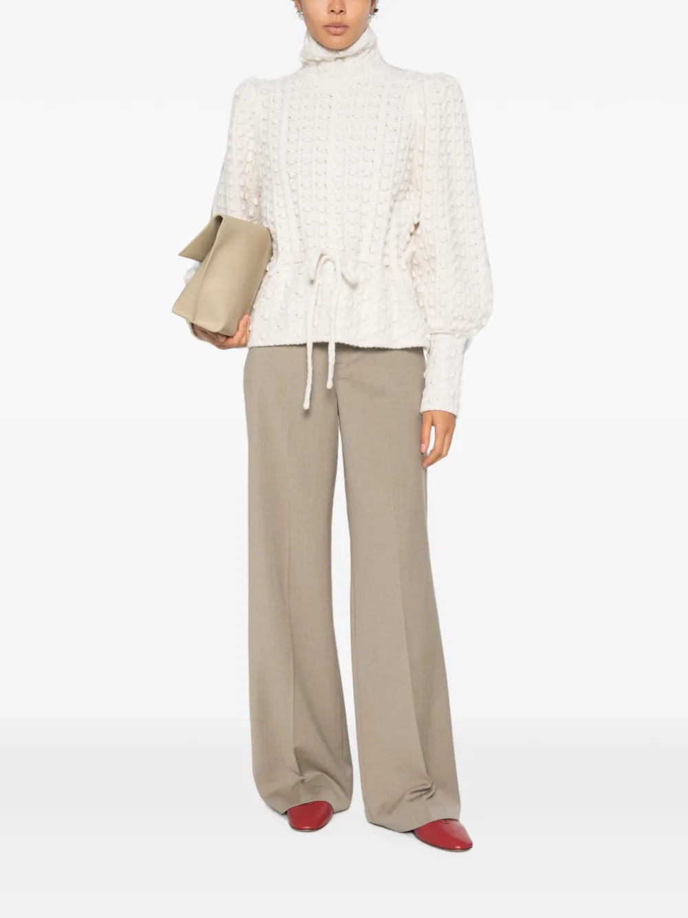 TWINSET Broek met wijde pijpen Beige