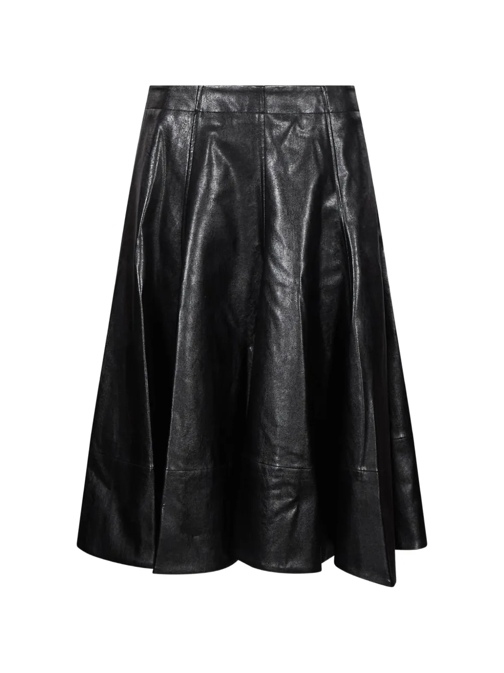 THELAURENT paneled leather midi skirt - Nero