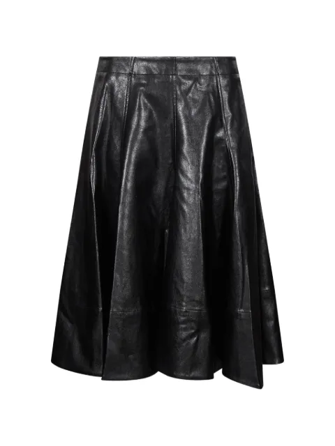 THELAURENT paneled leather midi skirt