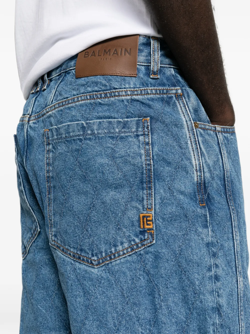 Balmain Gewatteerde straight jeans Blauw