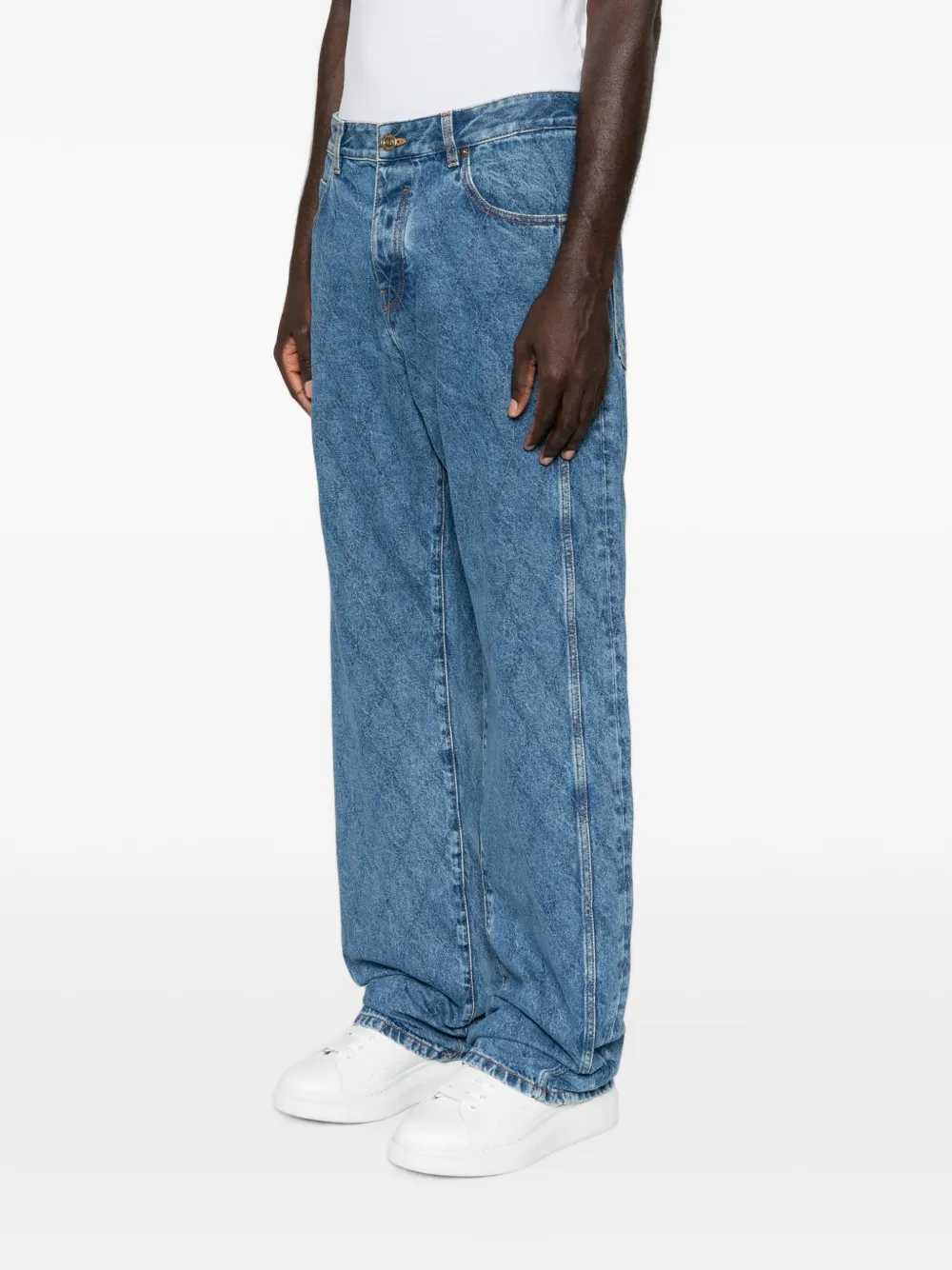 Balmain Gewatteerde straight jeans Blauw