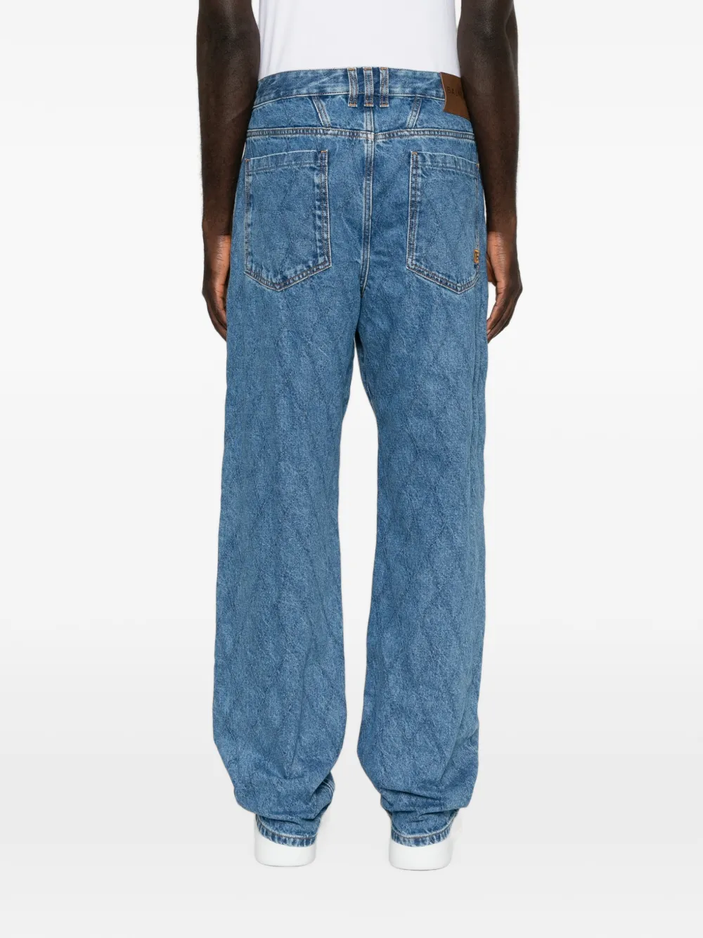 Balmain Gewatteerde straight jeans Blauw