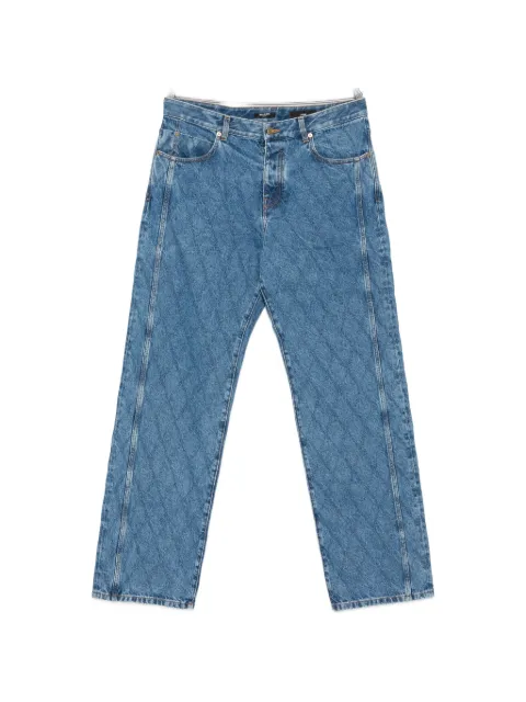 Balmain quilted straight-leg jeans